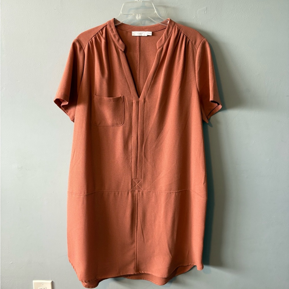 Salmon Short Sleeve Dress